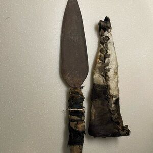 Moro Budiak Budjak Tetela? Knife Dagger HandMade Crafted Fur Sheath collectible